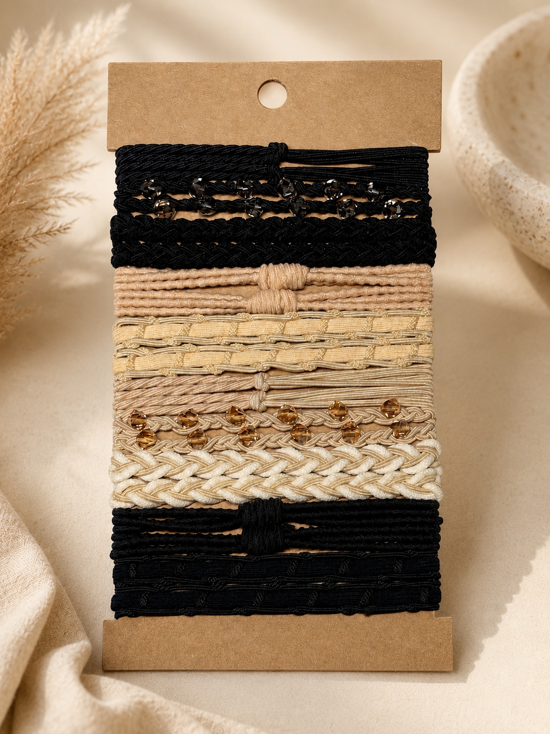 Neutral Hair Tie Bracelet Set